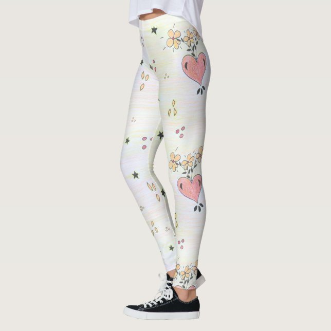 Heart Art Print Leggings (Left)