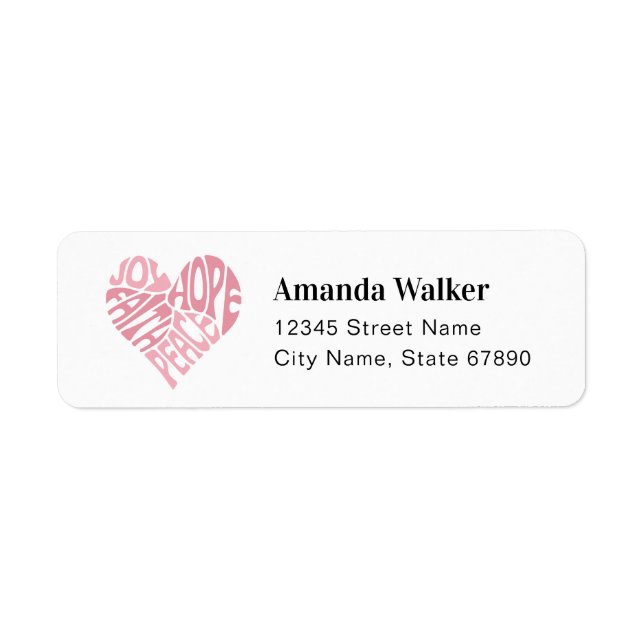 Heart Art Return Address Labels (Front)