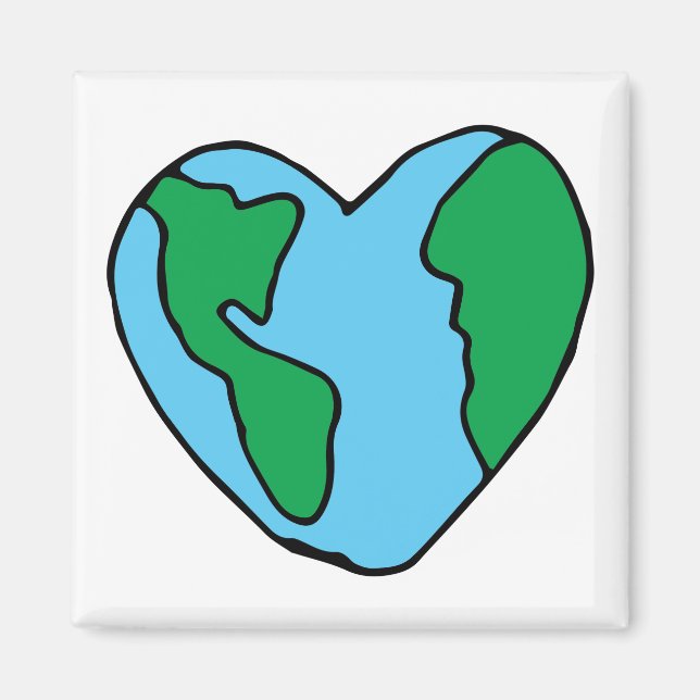 Heart Art World Ecofriendly Icon Happy Earth Clipa Magnet (Front)
