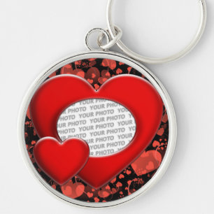 heart ART + your photo Key Ring