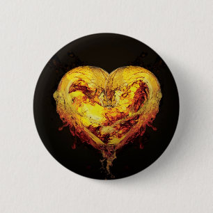 Heart Artwork Button/Badge 6 Cm Round Badge