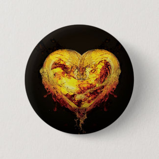 Heart Artwork Button/Badge 6 Cm Round Badge