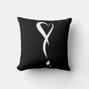 Heart as exclamation mark, bleeding heart cushion