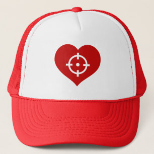 Heart as target trucker hat