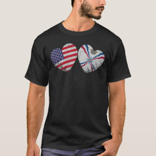 Heart Assyrian American Flag Patriotic Family Heri T-Shirt
