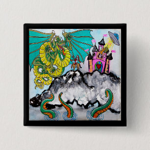 heart attack 15 cm square badge