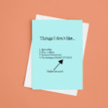Heart Attack Get Well Card<br><div class="desc">Things I don’t like…..you having a heart attack! 
Perfect for someone who is recovering from a cardiac arrest.</div>