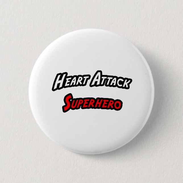 Heart Attack Superhero 6 Cm Round Badge (Front)