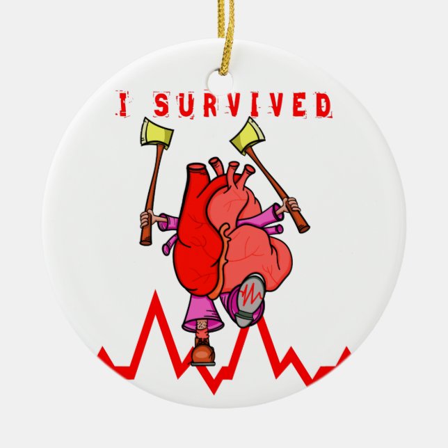 Heart Attack Survivor Ceramic Tree Decoration (Front)