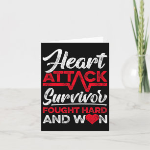 Heart Attack Survivor Faught Hard And Won Red Ribb Card