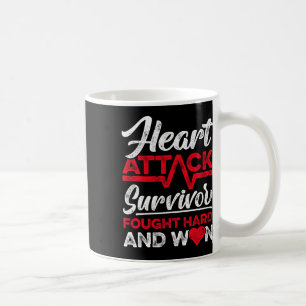 Heart Attack Survivor Faught Hard And Won Red Ribb Coffee Mug