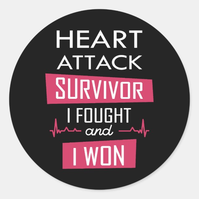 Heart attack survivor, I fought and I won Classic Round Sticker (Front)