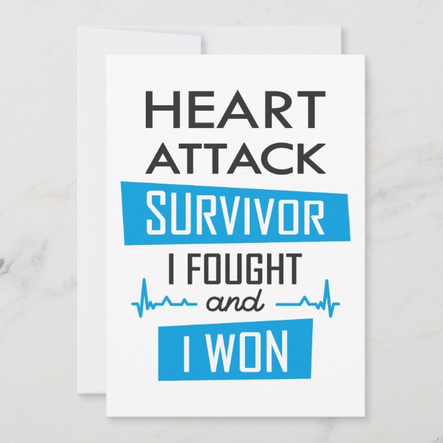 Heart attack survivor, I fought and I won Invitation (Front)