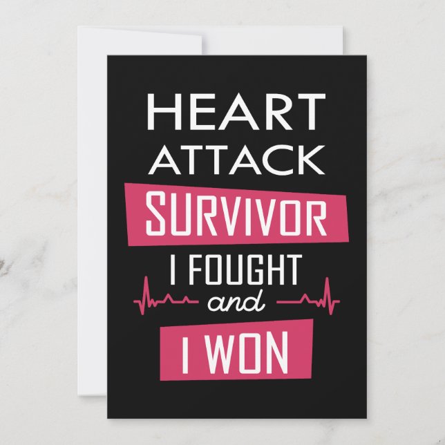 Heart attack survivor, I fought and I won Invitation (Front)