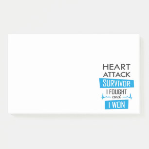 Heart attack survivor, I fought and I won Post-it Post-it Notes