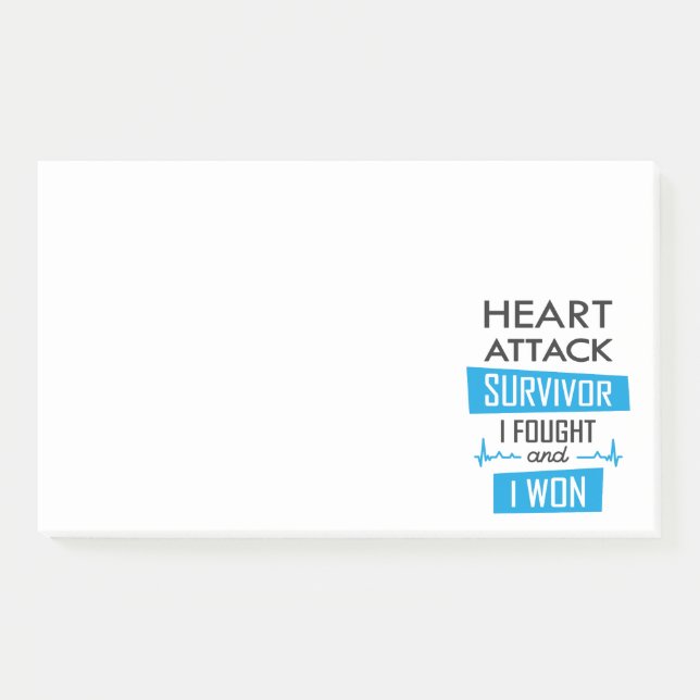 Heart attack survivor, I fought and I won Post-it  Post-it Notes (Front)