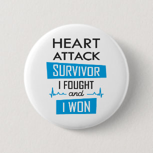 Heart attack survivor, I fought and I won Square S 6 Cm Round Badge