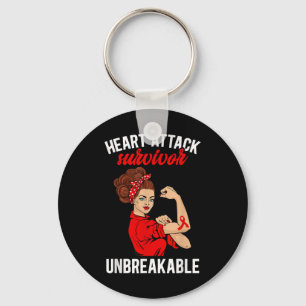 Heart Attack Survivor Unbreakable Heart Attack Awa Key Ring