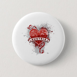 Heart Austria 6 Cm Round Badge