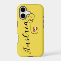 Heart Austria Cell Phone Case, Austrian Flag