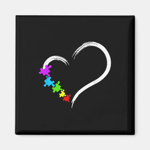 Heart Autism Awareness Love Puzzle Simple Autism I Magnet