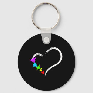 Heart Autism Awareness Love Puzzle Simple Idea Aut Key Ring