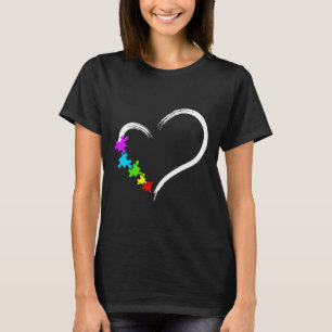 Heart Autism Awareness Love Puzzle Simple Idea Aut T-Shirt