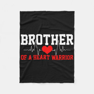 Heart Awareness Shirt Heartbeat Warrior Brother Gi Fleece Blanket