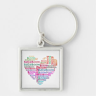 Heart Badaboom make your own background Key Ring