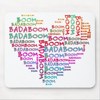 Heart Badaboom | make your own background Mouse Pad