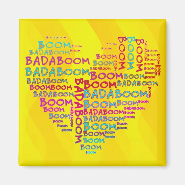 Heart Badaboom | yellow waves Magnet (Front)