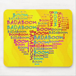 Heart Badaboom | yellow waves Mouse Pad