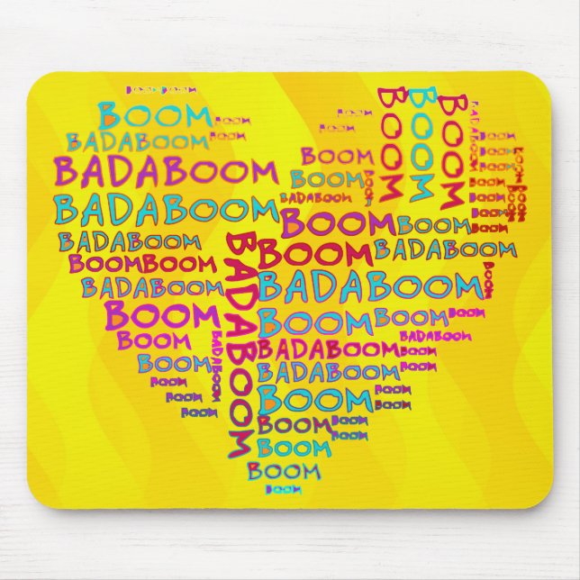 Heart Badaboom | yellow waves Mouse Pad (Front)