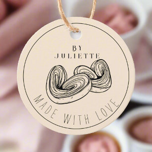 Heart Baked Goods Made with Love Blush Pink  Favour Tags