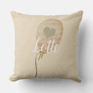 Heart Balloon Monogram Cushion