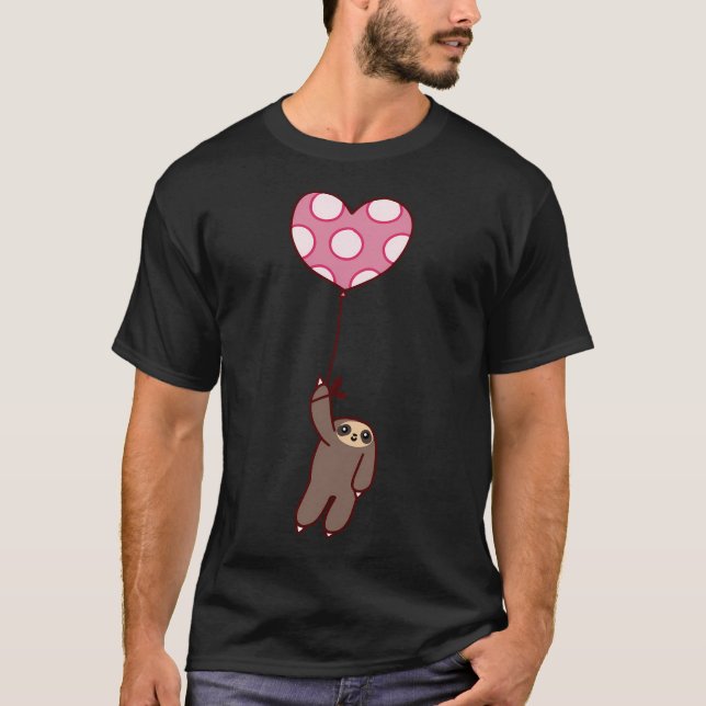 Heart Balloon Sloth T-Shirt (Front)