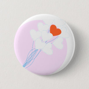 Heart Balloons 6 Cm Round Badge