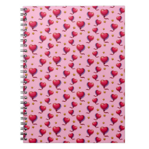 Heart Balloons and Stars Notebook