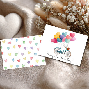 Heart Balloons & Bikes Valentine's Day Holiday Card