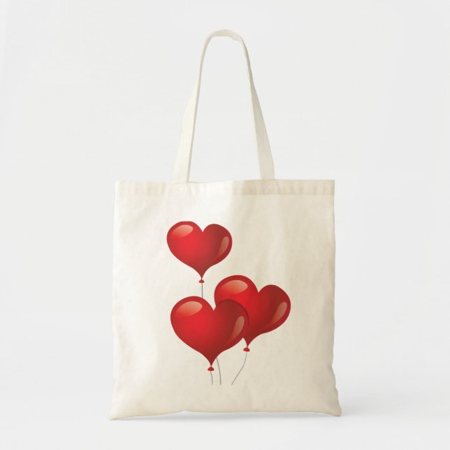 Heart Balloons Budget Tote Bag (Front)