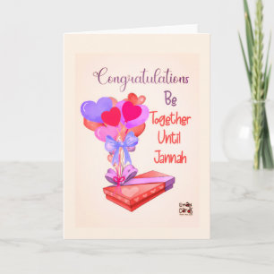 Heart Balloons Engagement Card