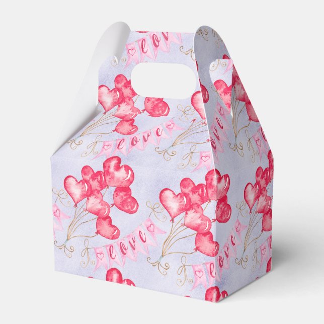 Heart Balloons Favour Box (Front Side)