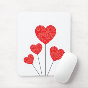 Heart Balloons Illustration Design Mouse Pad