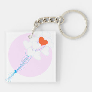 Heart Balloons Key Ring