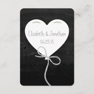 Heart Balloons on a Chalkboard RSVP