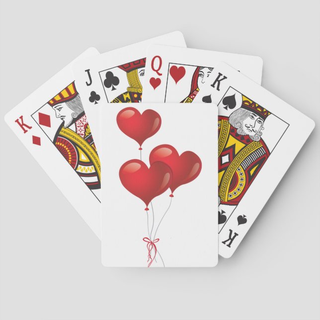 Heart Balloons Playing Cards (Back)