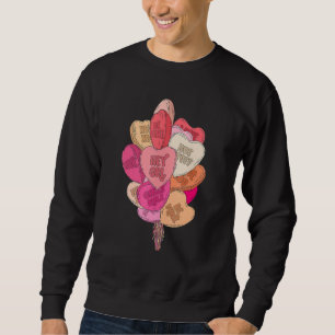 Heart Balloons Retro Groovy Valentine's Day Be Min Sweatshirt