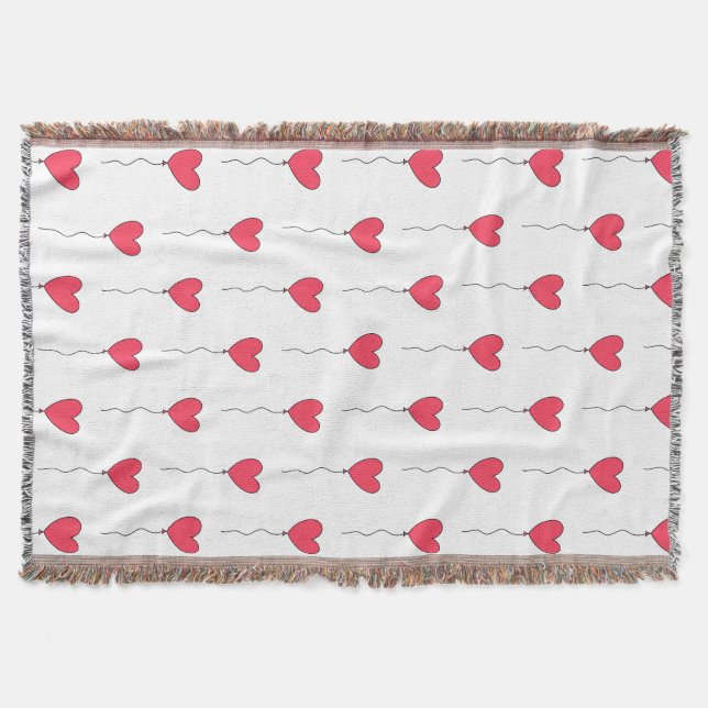 Heart Balloons Throw Blanket (Front)