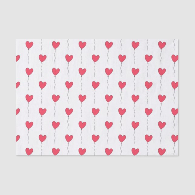 Heart Balloons Tissue Paper (Front)