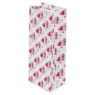 Heart Balloons Valentine Wine Gift Bag